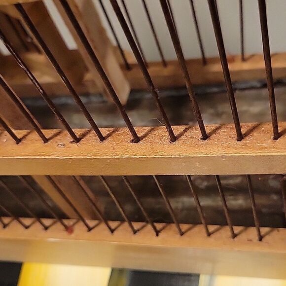 Vtg Wooden Birdcage Victorian Domed Cathedral Taj Mahal Door bird cage Wood boho - Picture 16 of 16